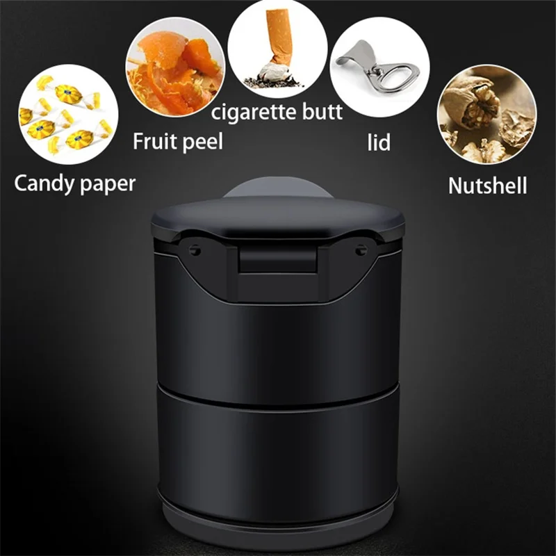 1pcs Portable Car Cigarette Ashtray Cup With LED Light Detachable One Touch Open Vehicle Ashtray Holder Auto Accessories