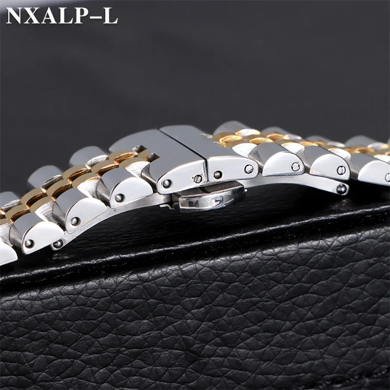 Premium Curved End Stainless Steel Watch Band with Butterfly Buckle