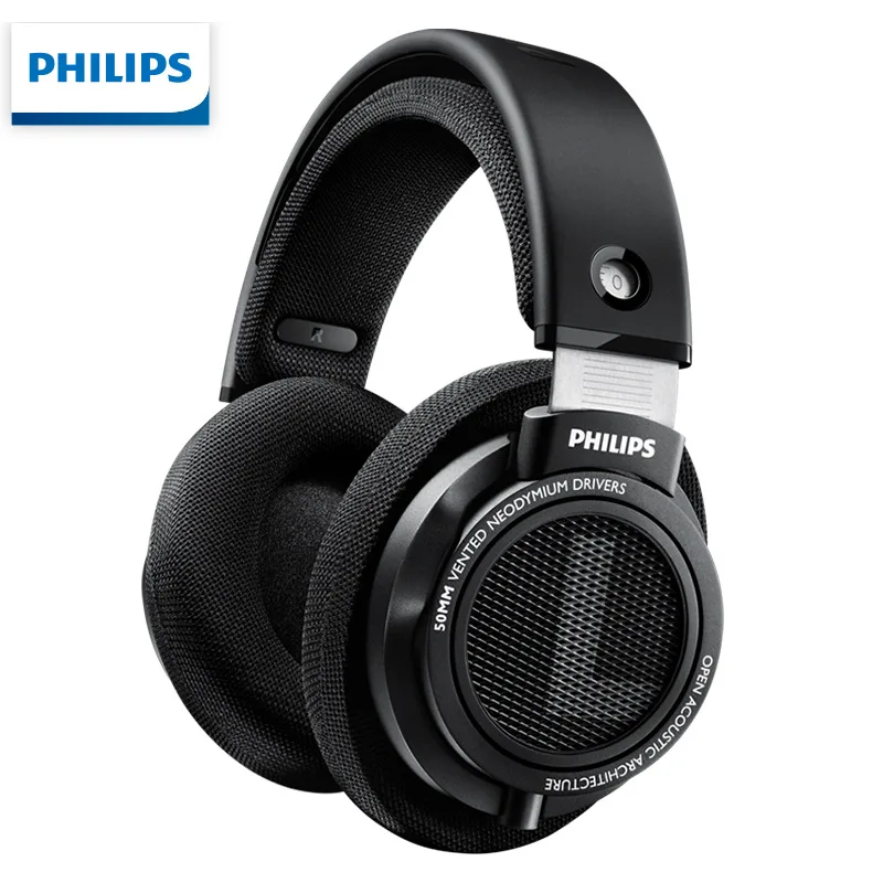 전문가용 HiFi 스테레오 오버이어 헤드셋 필립스 저저항 32옴 휴대폰/노트북으로 쉽게 구동 가능 앰프 필요 없는 음악 헤드폰