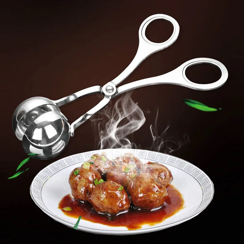 Stainless Steel Meat Ball Maker Tool Clip Round Rice Ball Shaper Spoon Meatball Making Mold Non Stick Stuffed Kitchen Gadget