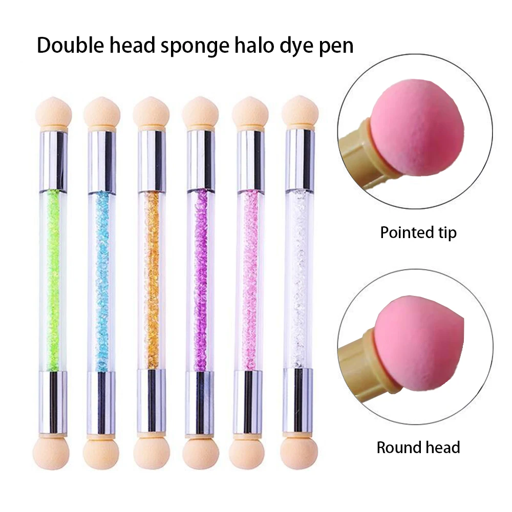 

Nail Art Gel Sponge Brush Double Heads Polish Gradient Pen Washed Halo Dye Dual Tipped Dotting Pen Manicure Accessories Tools