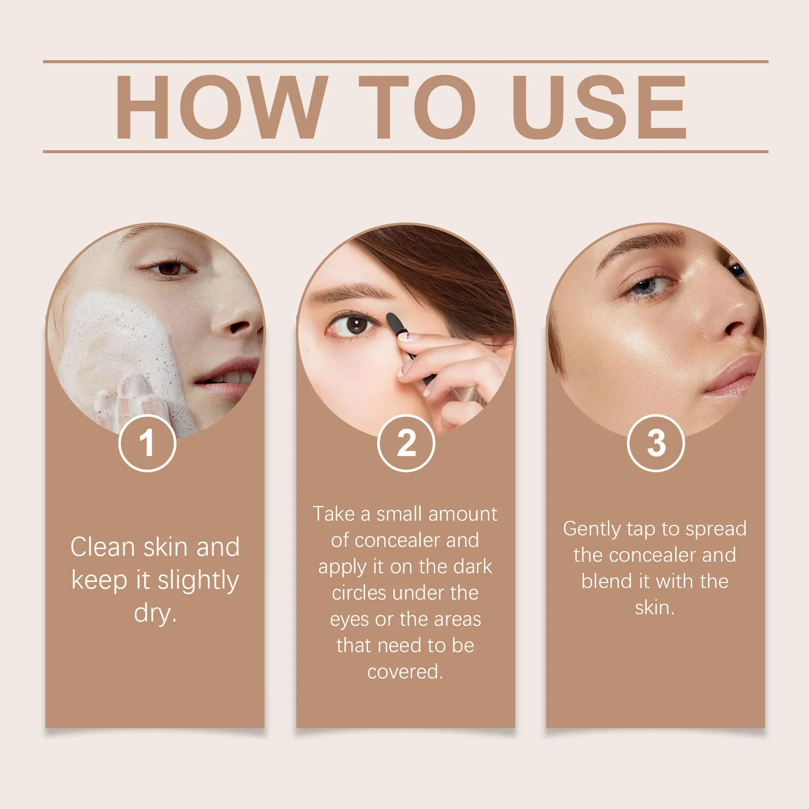 Hydrating Concealer Even Skin Tone Cover Dark Circles Acne Pores Long Lasting Makeup Brightening Skin Breathable Makeup Products 6