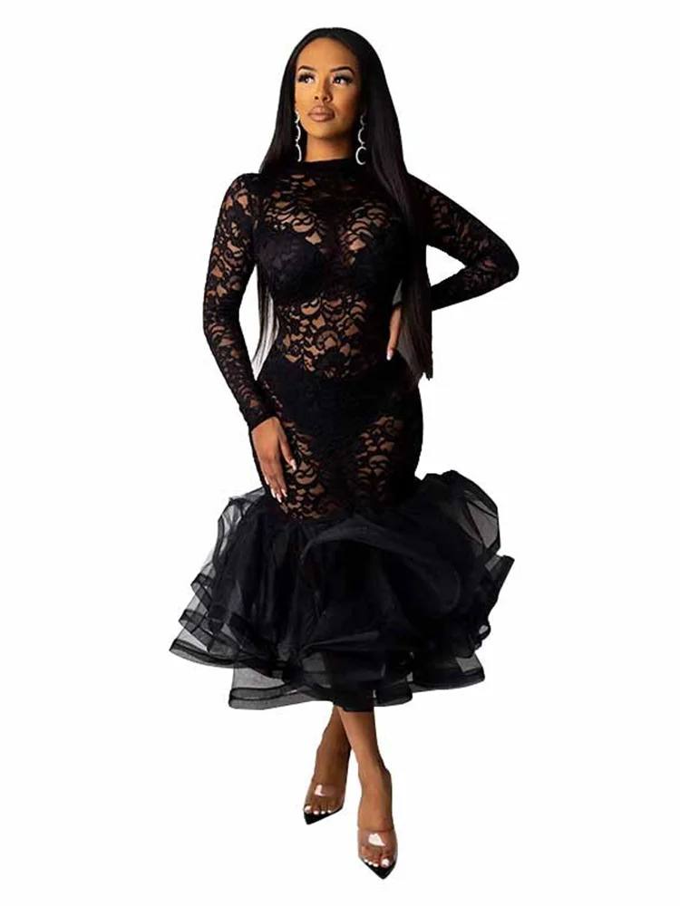 Wmstar Party Dress Women Sexy Hollow Out Bodycon Maxi Long Maxi Dress Hip Wrap Club Outfits New In Spring Wholesale Dropshipping