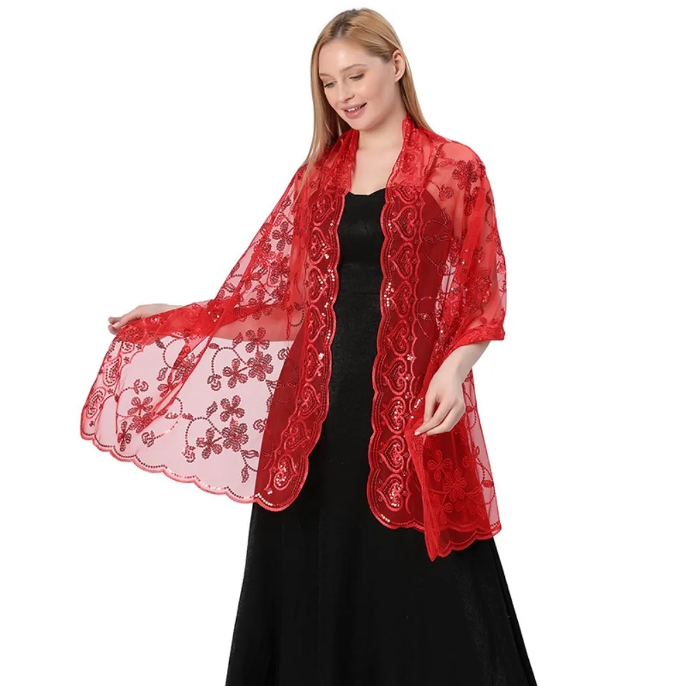 

Bridesmaid Evening Dresses Shawl New Party Wedding Lady Cape Wraps Bridal Sequined Wraps
