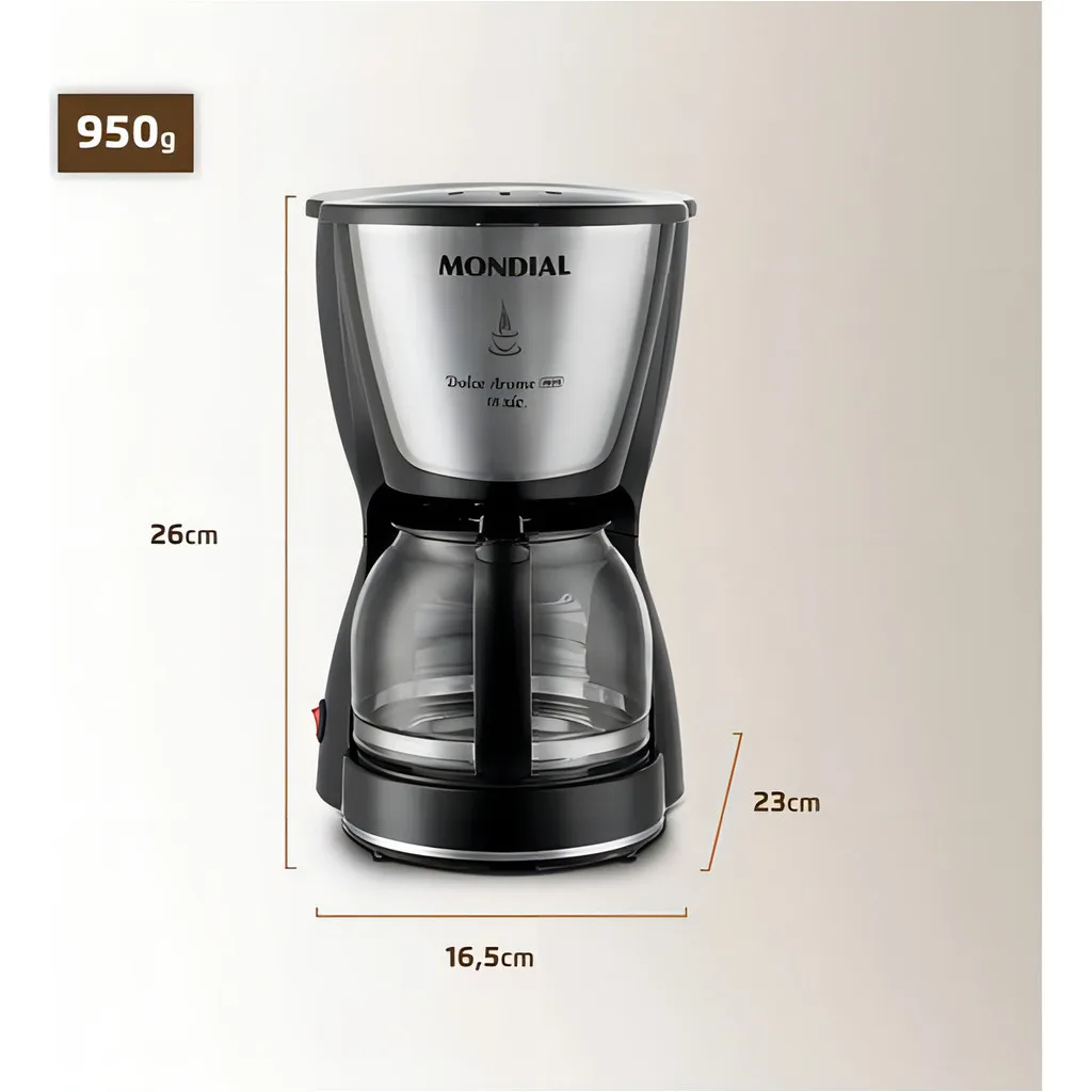 Cafeteira Mondial Dolce Arome 18 Xícaras Filtro Permanente Corta Pingos 127V 5