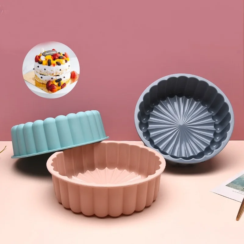 DIY Cake Pan Round Silicone Cakes Pan Sponge Flan Mold Strawberry