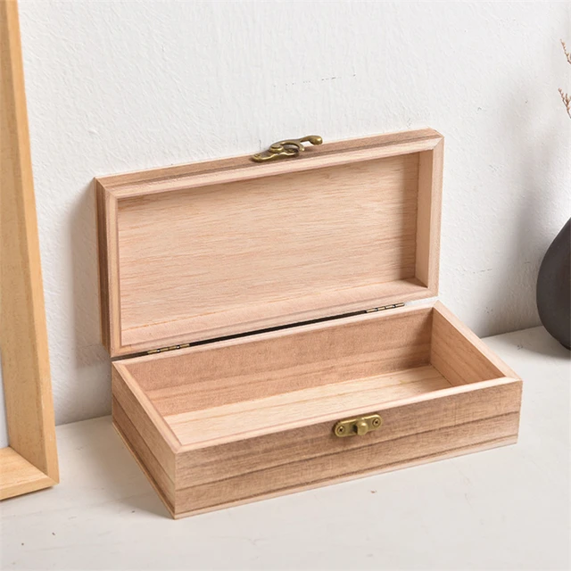 Wooden Hinged Lockable Box Jewellery Storage for Case Crfats Sundries  Organizer - AliExpress