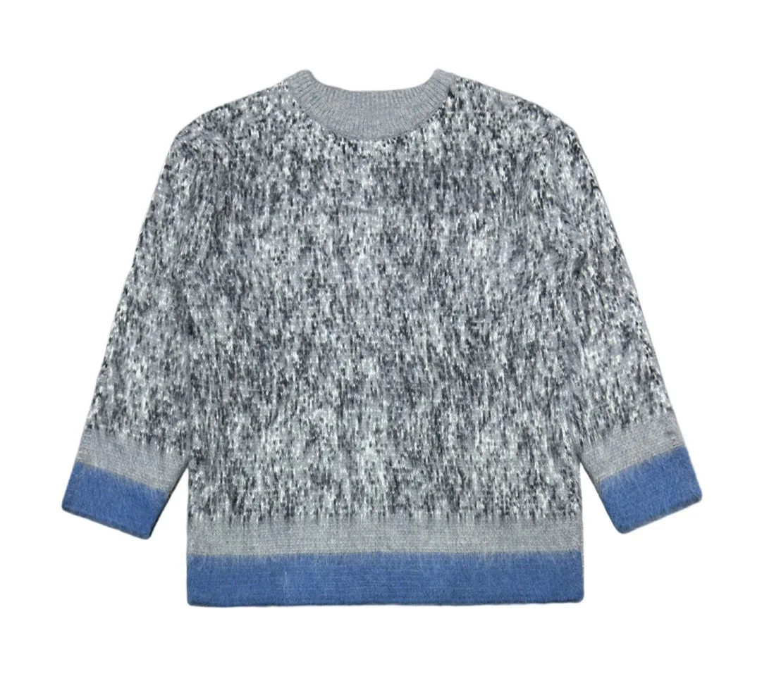 

High quality 2024 new fashion 1:1 OFF WHITE fall and winter jacquard logo mohair sweater men and women