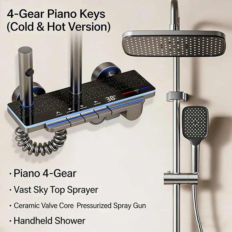 ชุดระบบฝักบัวดิจิตอลแบบเปียโนพร้อมจอแสดงผล รุ่นไวรัล ฟูลเซ็ต 1