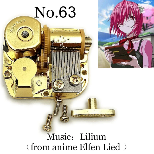 Caixa de música de madeira para crianças, movimento musical dourado Elfen  LIED, brinquedo mecânico Lilium, presente de Natal e ano novo feminino -  AliExpress