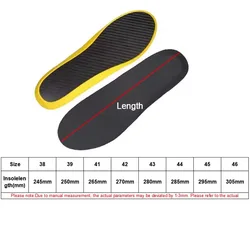 Premium Carbon Fiber Shoe Insoles - High Elastic Orthopedic Support - 46 (1Pair)