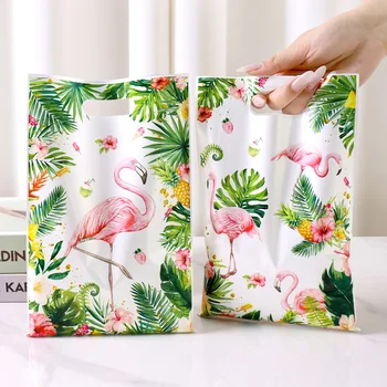 Hawaiian Flamingo Handy Gift Bag Summer Beach Theme Decorations Kids Favors Bag Hawaii Luau Tropical Party Supplies 1