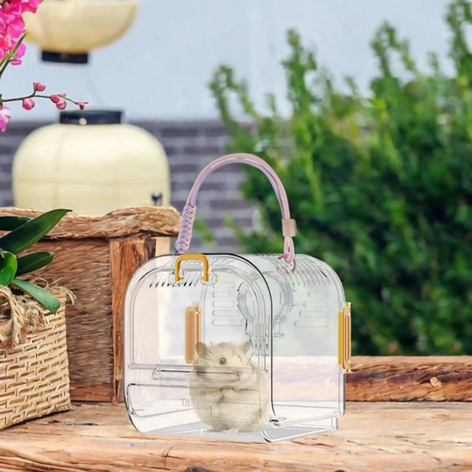 Hamster Travel Carrier Cage,Small Animal Carry Case,Large Convenient Chinchilla Cage for Mice,Squirrel,Small Animals,Hedgehog