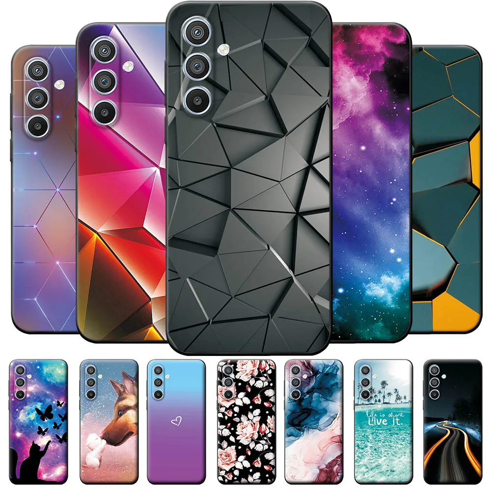 Per Samsung A54 5G Custodia A34 Custodie Antiurto Per Samsung Galaxya54 Cover Posteriore In Silicone Nero Marmo Samsung A34 5G Fundas