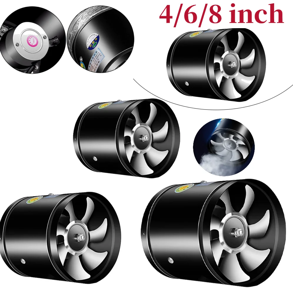 Metal Pipe Ventilation Fan Low Noise 4 6 8 Inch Pipe Air Ventilator Duct Fan Kitchen Air Ventilator for Kitchen Washroom Canteen