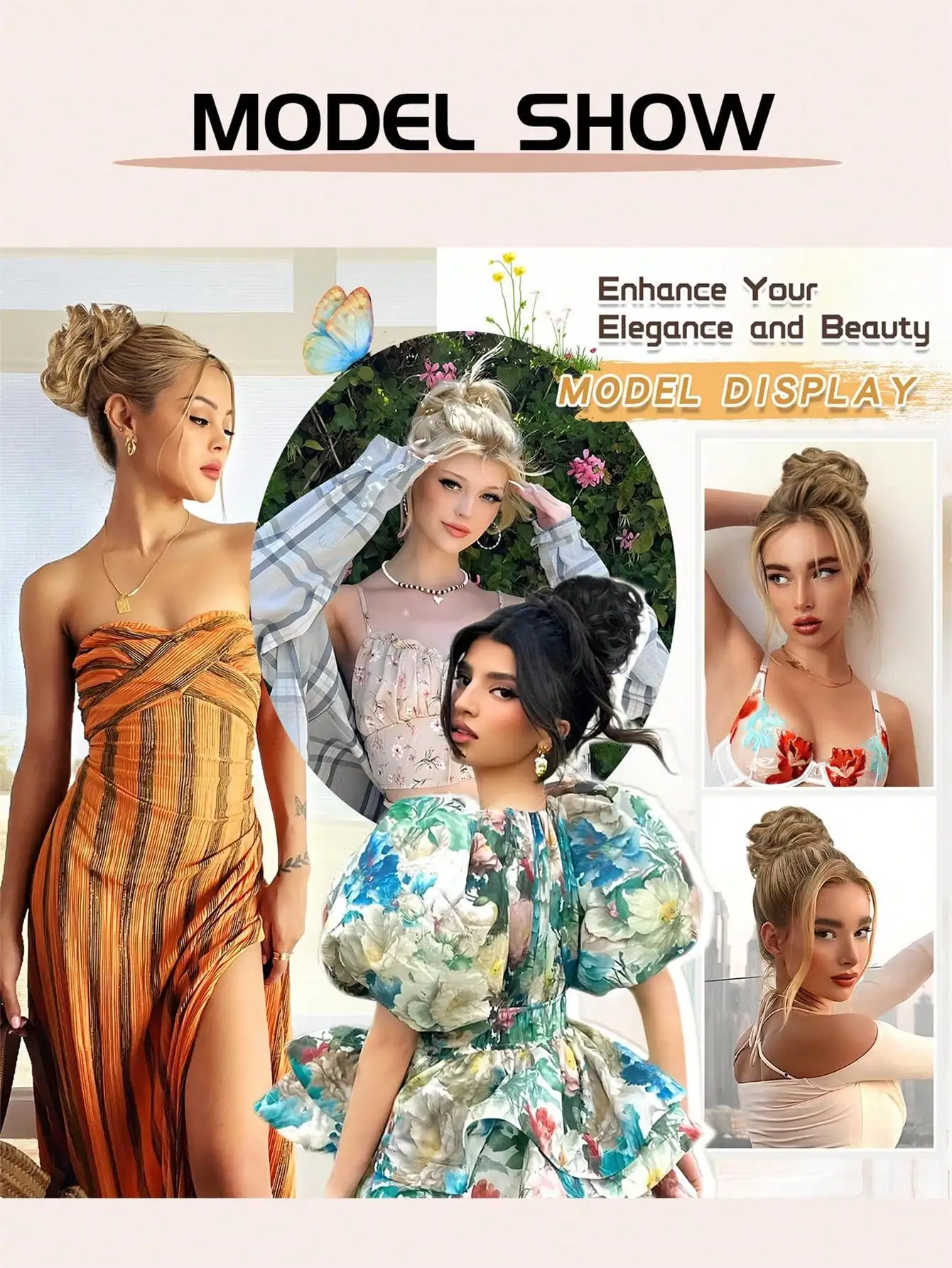 Synthetic Curly Hair Bun Extensions for Women