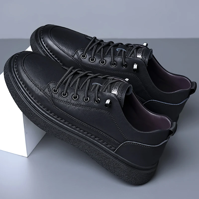 

Men's Genuine Leather Shoes Handmade Soft Soled Casual Shoes Fashionable Men's Thick Soled Work Shoes High-quality Travel Shoes