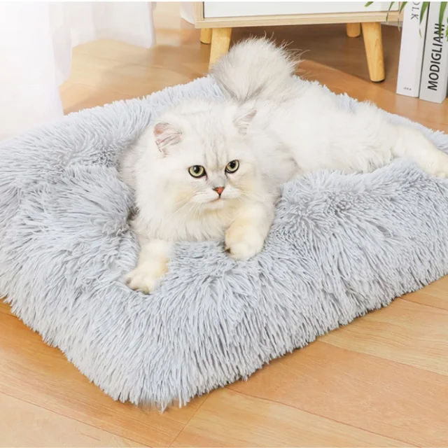 1PC 60x40cm Soft Dog Bed Washable Plush Pet Bed Anti Anxiety Warm Cushion Indoor Living Room Sleeping Mat Comfoetable Cat Mat