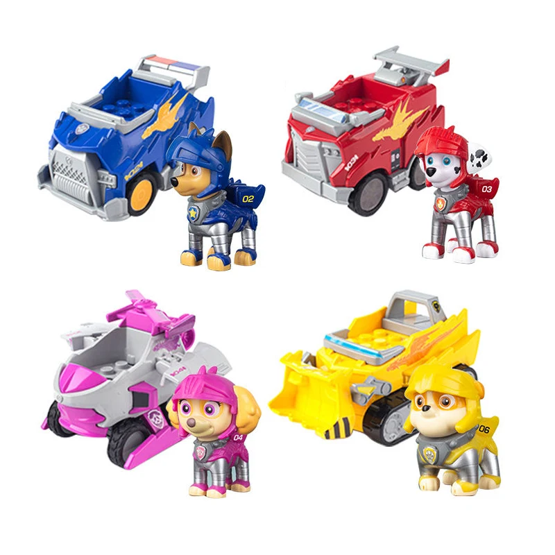 Building Blocks Toys Paw Patrol Action Figure Toys Paw Patrol Toy Set Action Figure Patrulha Canina Rubble Chase Skye Marshall Bricks Assemble The Pullback Cart Christmas Gift Toy