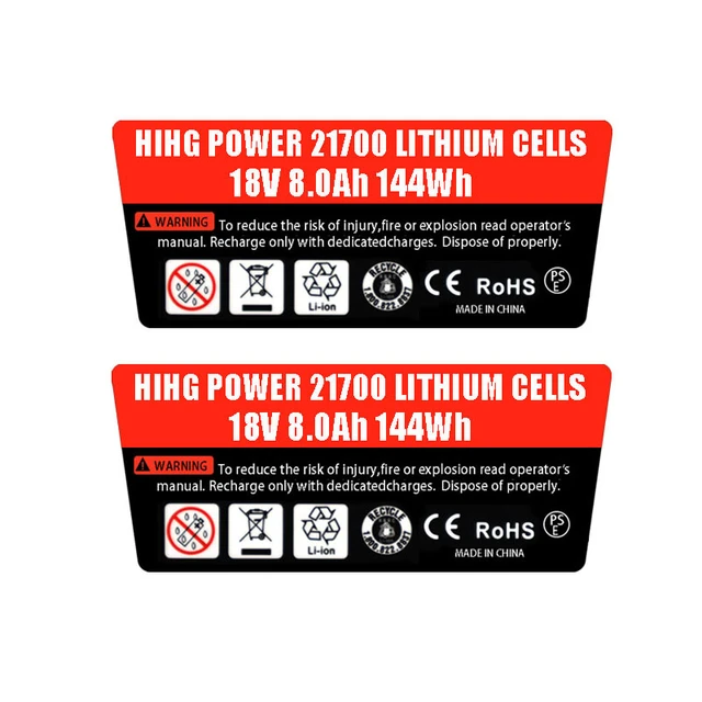 21700 Bat618 10 Core Li-ion Battery 8.0ah Sticker For Bosch 18v