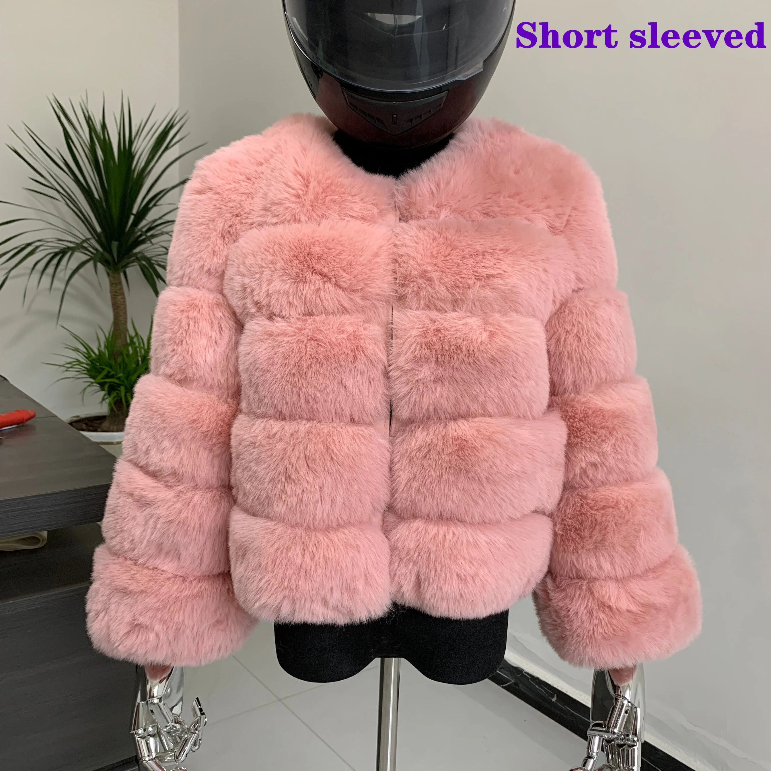 Winter coat for faux fur coat women new outerwear Fox fur short coat Fake fur  jacket furry fluffy jacket luxury woman fur Fake 4