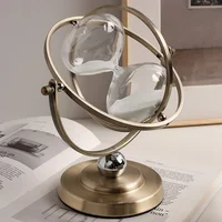 1 Hour Hourglass Globe Timer Brass Sand Clock Vintage Sandglass Time Desktop Decor Luxury Living Room Decoration Home Ornament 2