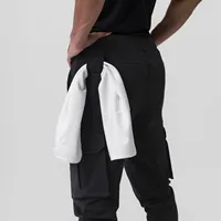 Sportswear Bottoms Male Solid Color Trousers With Multi Pocket sweatpsnts Slim Fit Drawstring Joggers Casual Daily Wear Clothes - Image 2