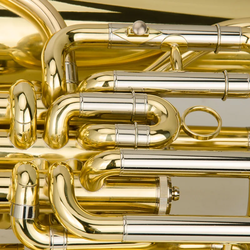Hot Sale Pistons Gold Copper Euphonium Instrument Upper bass tuba brass wind band B flat