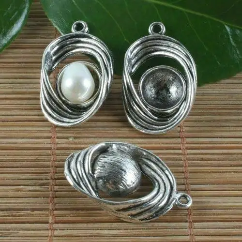 

6pcs 29mm Long x 18mm (wide),hole:1mm cab size:8mm Tibetan silver style earring dangle pendant h0259