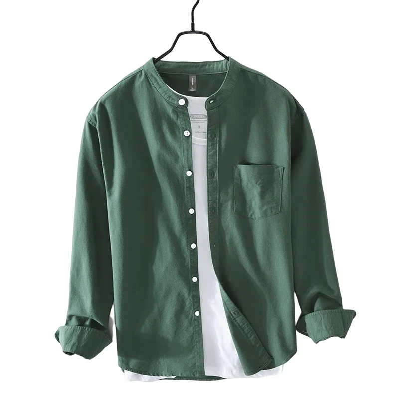 HIQOR Men's Fashion Casual Vintage Oxford Shirt - 100% Cotton