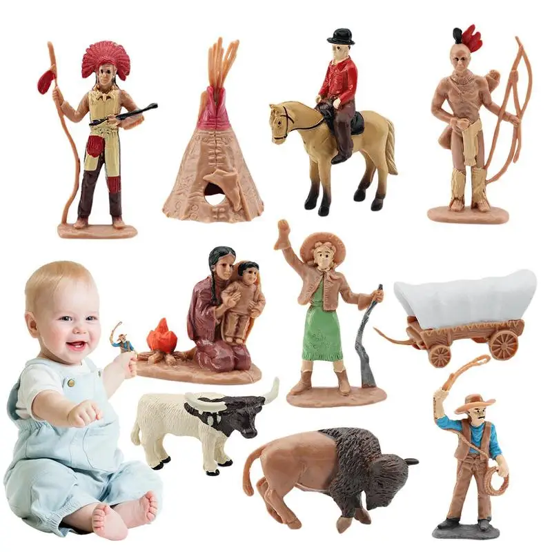 

Wild West Figures Models Cowboy Wild West Figure Miniature Miniature Western Cowboy Model Scene Character Model For Kids