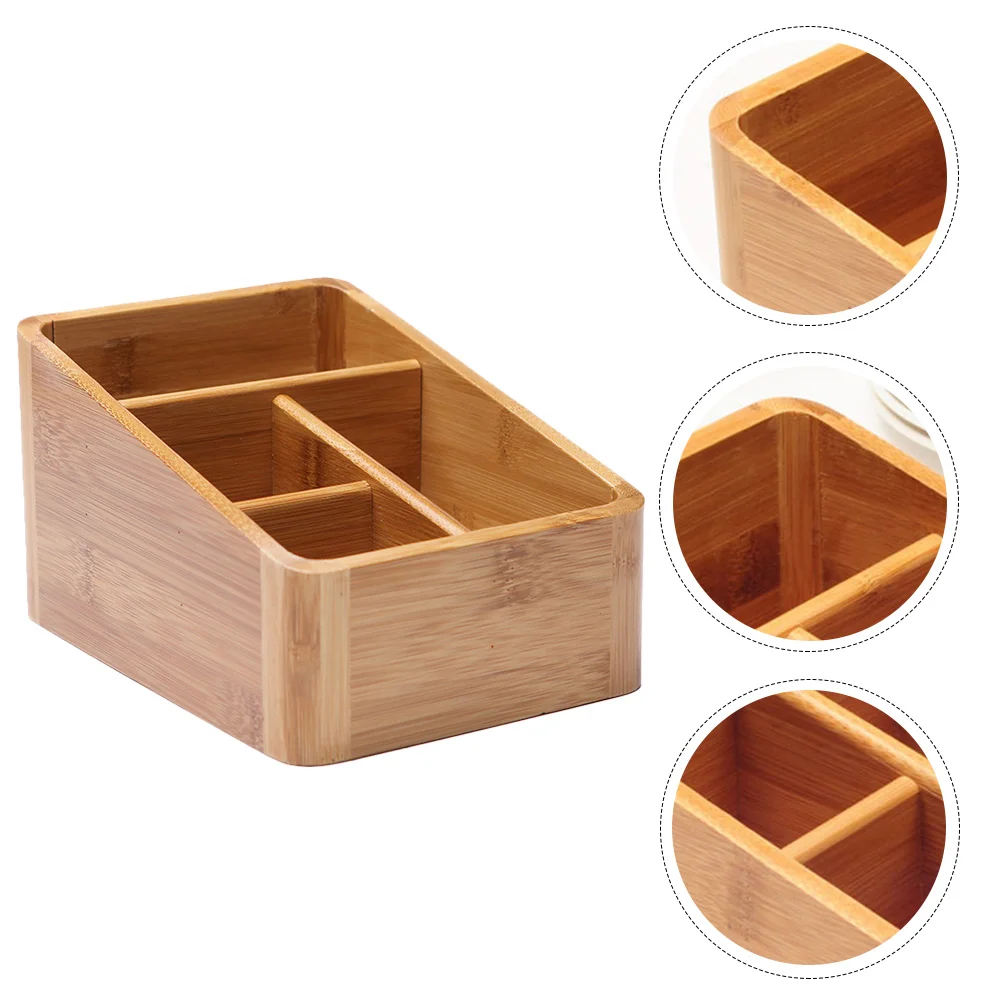 

Bamboo Storage Box Nice Clean Holder Cell Phone Makeup Organizer Organizers Freinds Gift