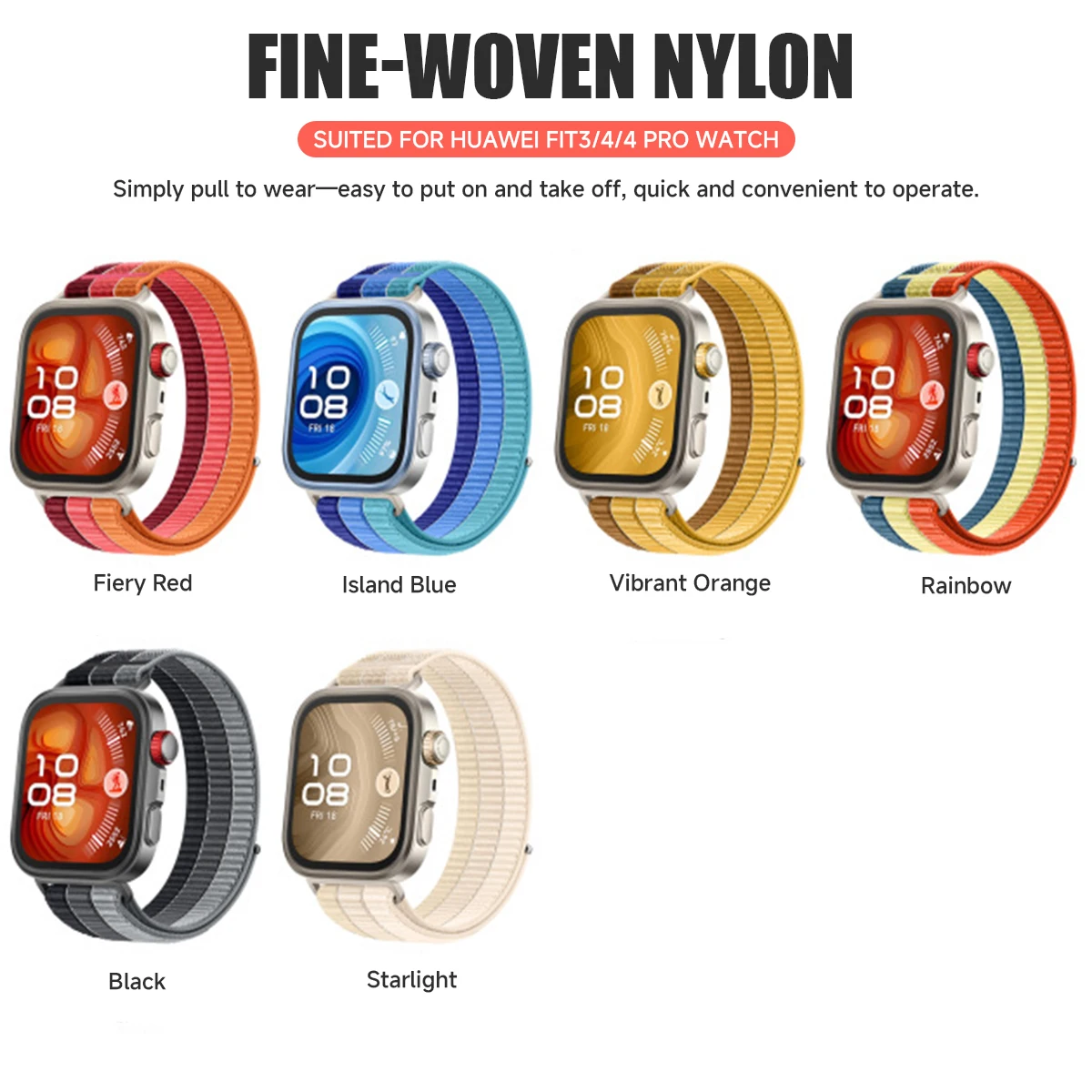 Field Nylon Loop Strap - Woven Sports Smartwatch Wristband Bracelet