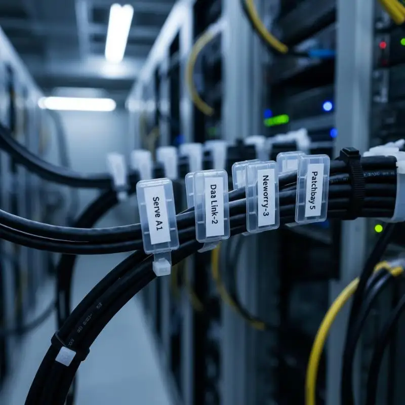 HOMMMME100pcs 케이블 라벨 태그 박스 플라스틱 케이블 타이 마커 와이어 사인 이름 홀더