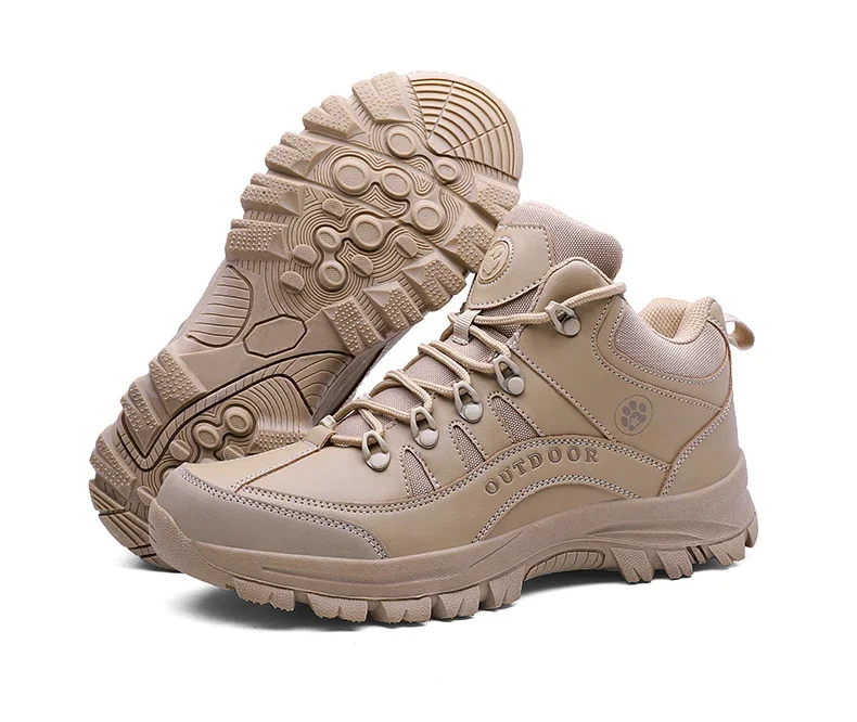 Men Tactical Boots Breathable Safety Male Anti-Slip Hunting Boot Motorcycle Army Boots Desert Climbing Hiking Shoes Size Plus