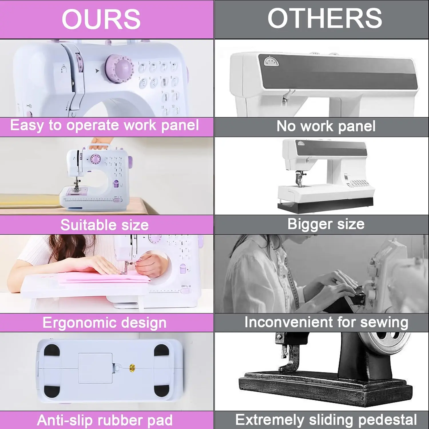 가정용 다기능 전기 잠금 장치, 두꺼운 페달 잠금 장치, 눈 재봉틀, 11 개 노루발 세트