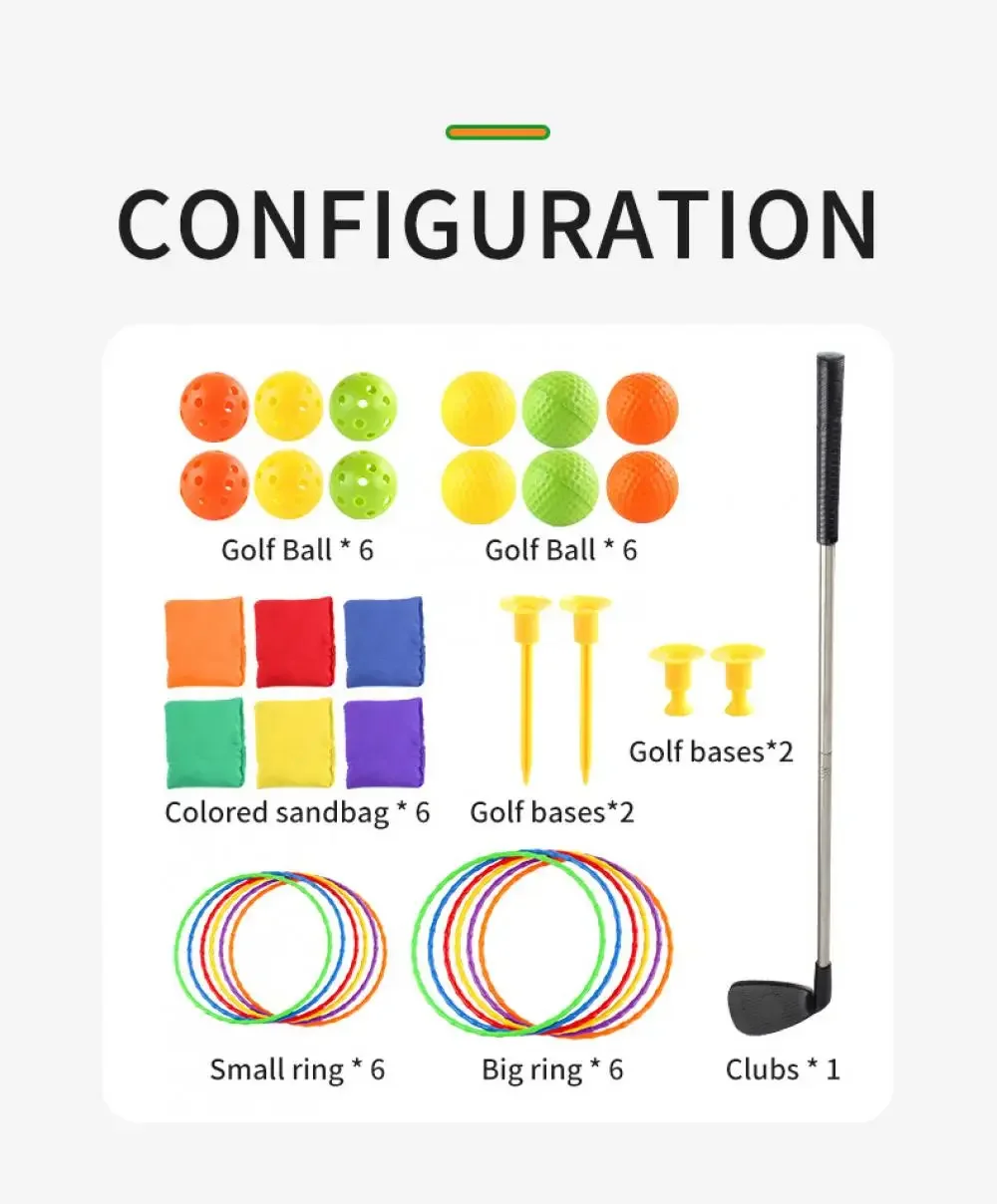 Cloth Plastic 3 in 1 Golf Bean Bag Toss Game for Kids Outdoor Sport