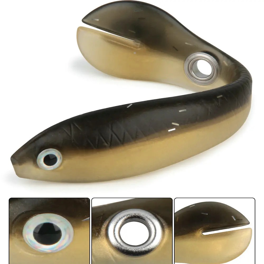 Rosewood A Mock Lure Can Bounce With Slip Mechanism Artificial Swimming Soft Fishing Bait For Bass/Trout/Pike Spring Autumn