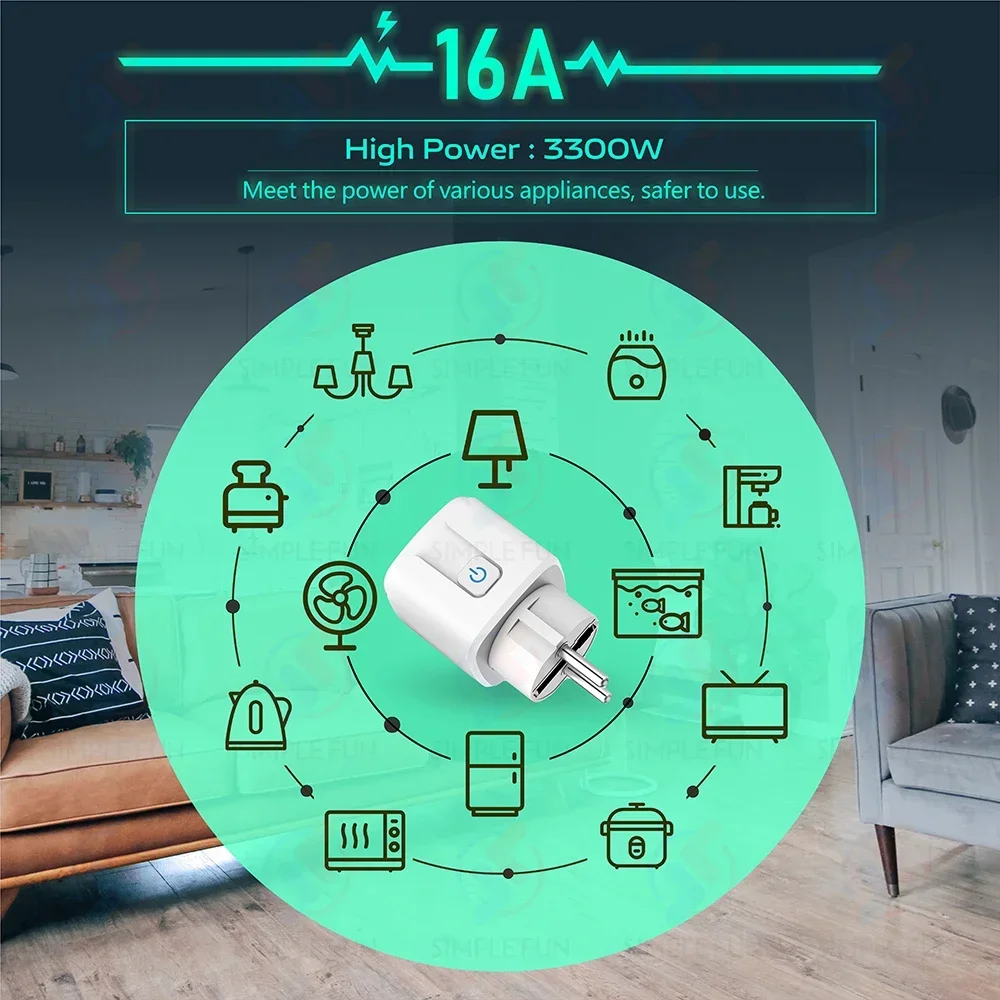 433Mhz EU FR 무선 원격 제어 플러그 16A 220V RF 스마트 소켓 미니 라운드 원격, 가전 제품 ON/OFF 용 전기 콘센트