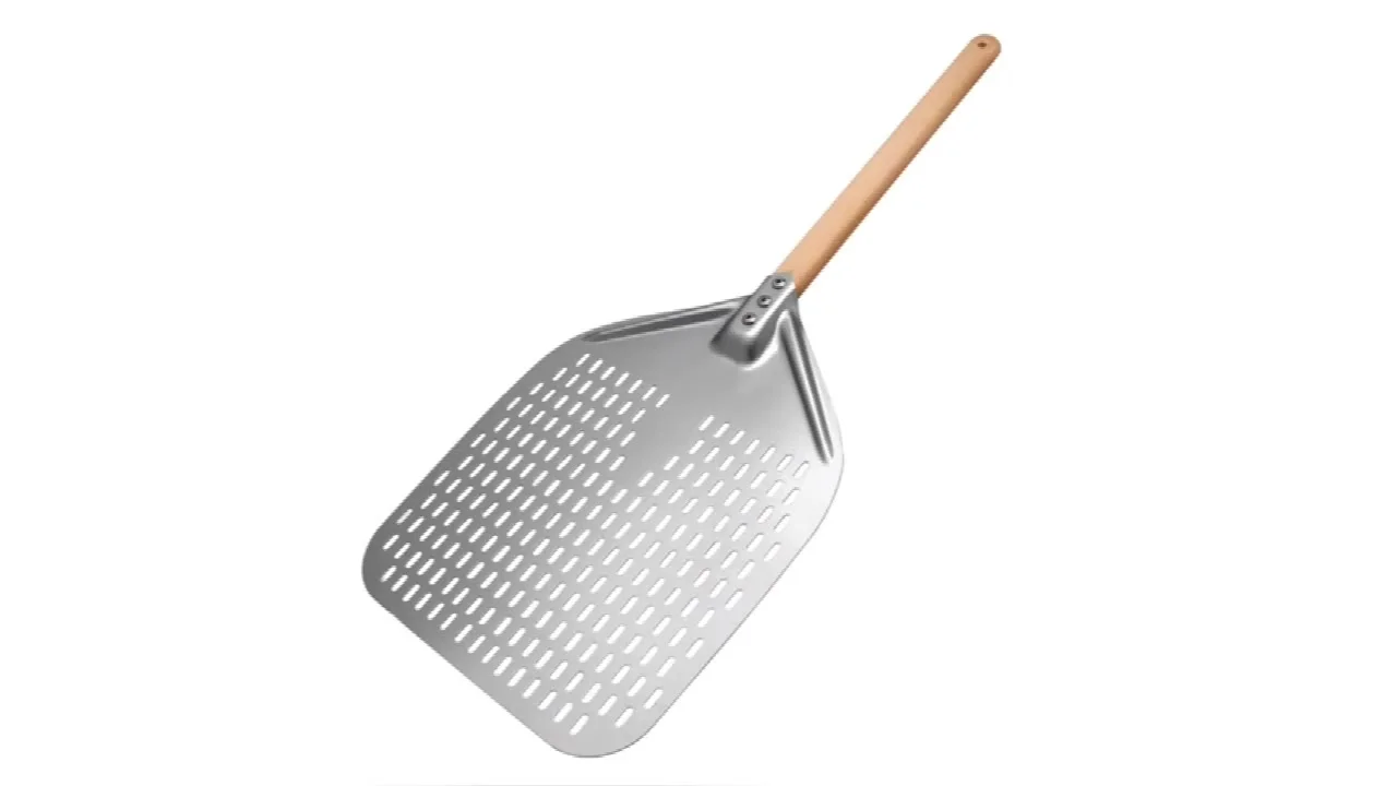 Newmeto 12" + 8" Perforated Pizza Peel Set With Metal Handle - Pizza Oven Accessories