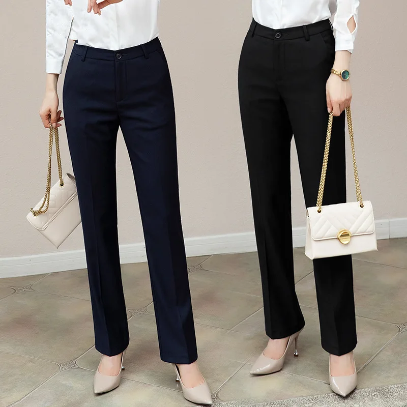 Women Suit Pants For Spring Summer Winter Office Lady Business Formal Working  Trousers Stretch Slimming Straight Leg Oversize - AliExpress