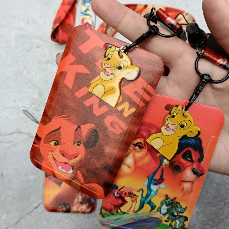 Disney Lion King Kids ABS Slide Lanyard ID Badge Card Holder, ID Card Key Wallet for Employee Nurse Doctor