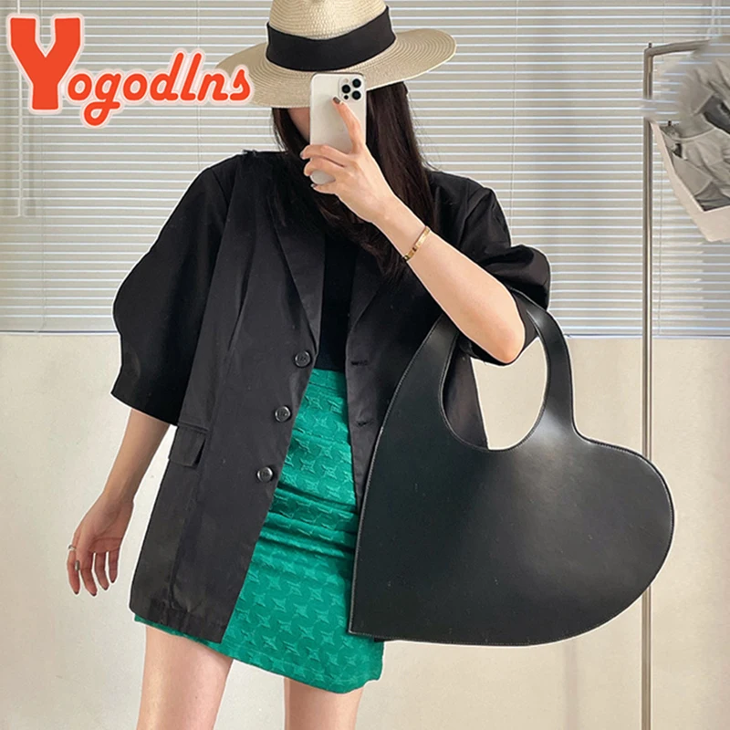 Fashion Heart Handle Bag For Women PU Leather Shoulder Bag Trendy Brands Underarm Bag Designer Portable purse