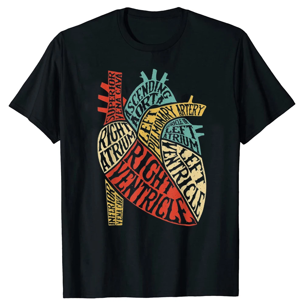 Lustiges Herz Anatomie Wissenschaft Biologie Biologe T-Shirt Grafik Baumwolle Streetwear Kurzarm Geburtstagsgeschenke Sommer Stil T-Shirt