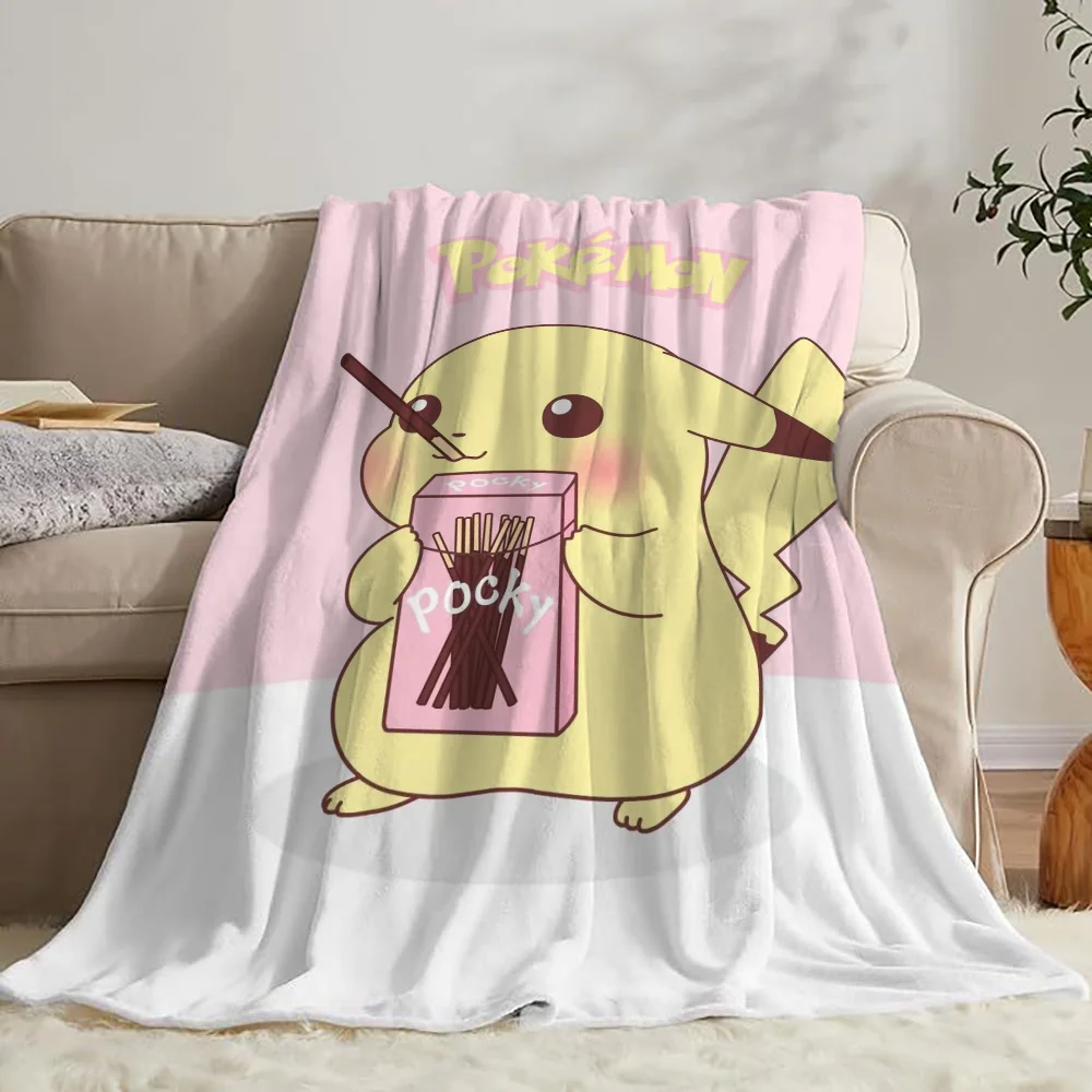 Cute Throw Blanket Luxury Bedding Pokemon Fluffy Soft Blankets Sofa Decoration Hairy Blankets for Bed Blanket 150cm X 200cm Knee 3