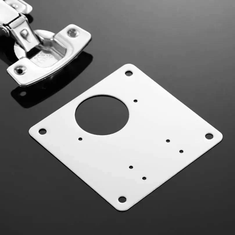 Hinge Repair Plate Stainless Steel  Fixing Plate with Mounting Screws Hinge Repair Plate for Wardrobe Kitchen Cabinet Bookcase