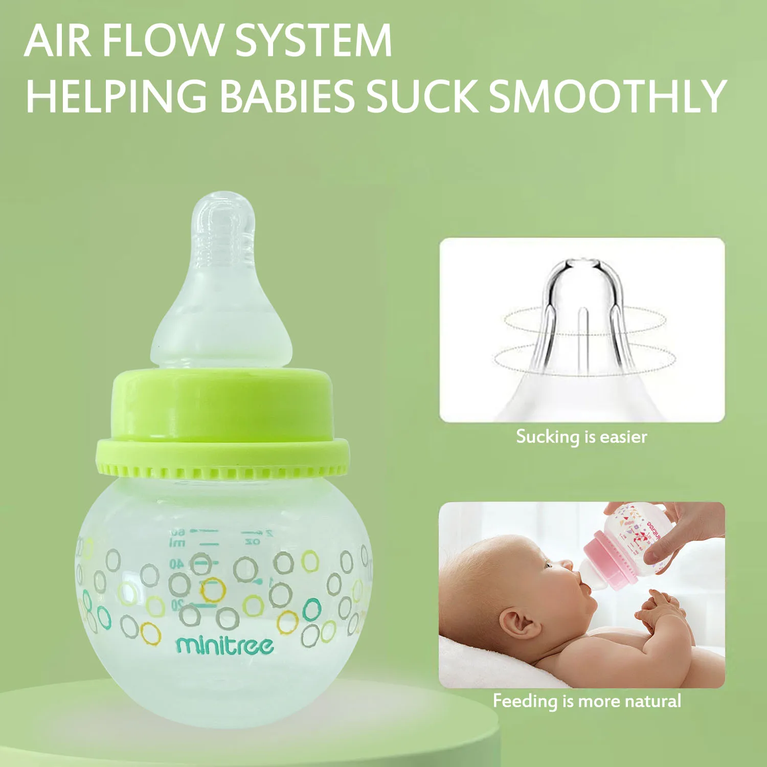 0-6 months newborn bottle, specially made for newborns, slow flow, no choking, lightweight super drop-proof newborn bottle 5