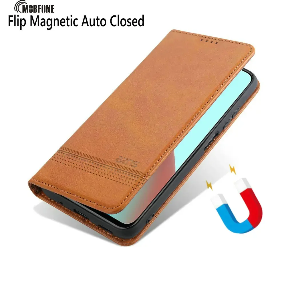 Luxury Leather Retro Flip Wallet Case with Magnetic Cover