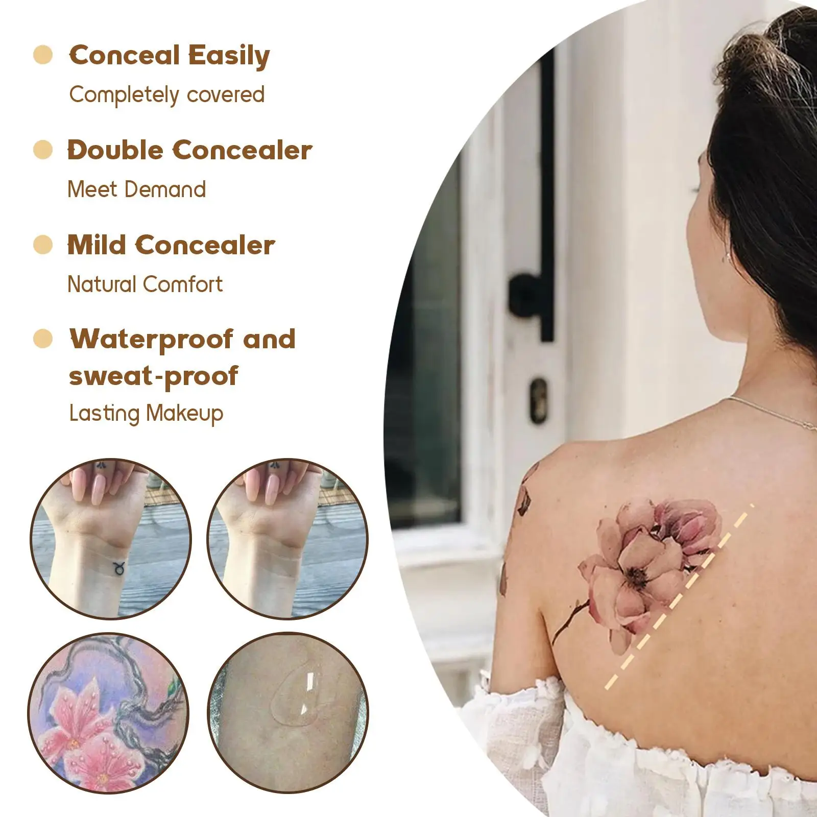 New High-end 20g Tattoo Concealer Cream Waterproof Tattoo Concealer For Dark Spots Scars Natural Finish Foundation Skin Care 4