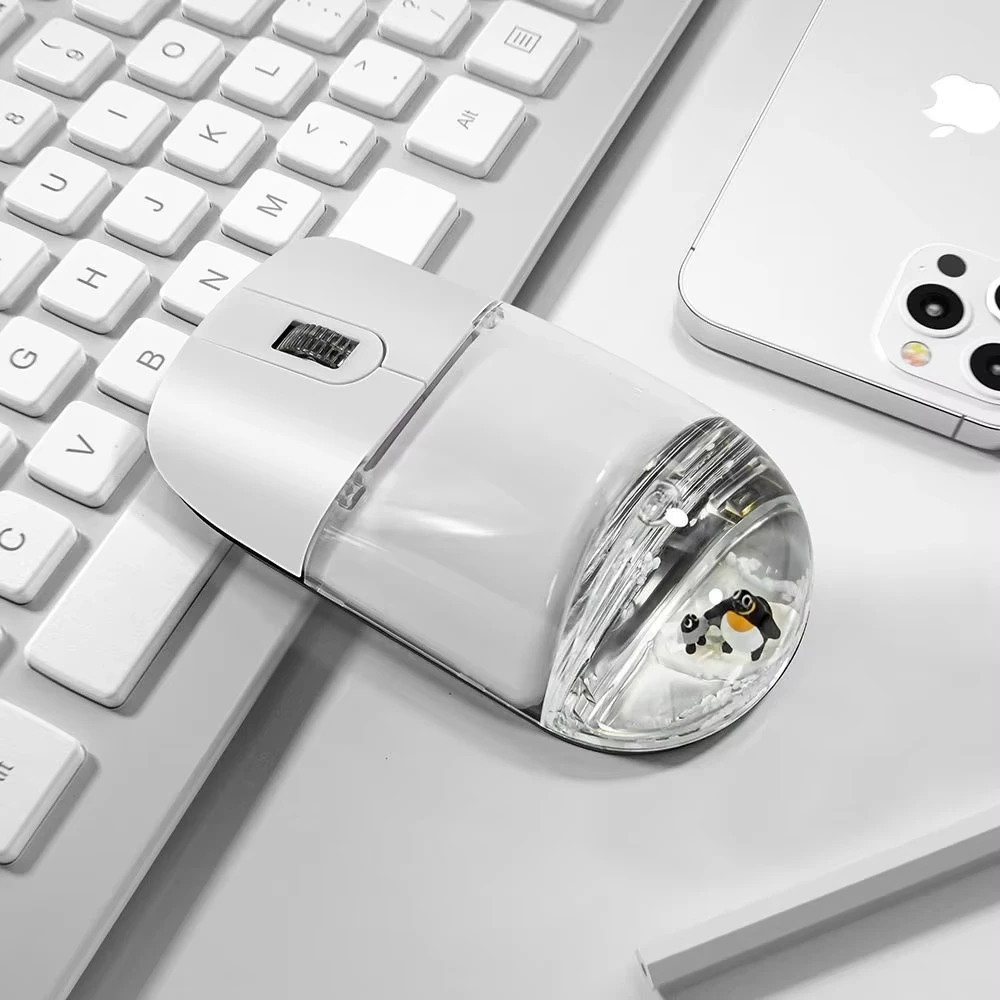Frutiger Aero Aqua Liquid Mouse - Cute Floating Aquarium Animal Wireless Optical Mouse